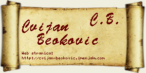 Cvijan Beoković vizit kartica
